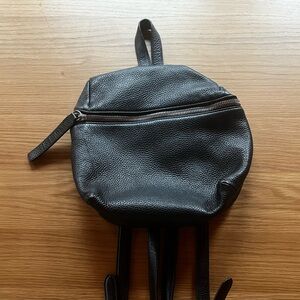 KARA black mini leather backpack